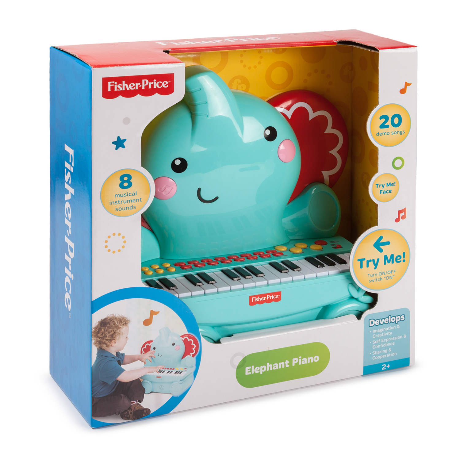 Игрушка музыкальная Fisher Price Слоненок пианино - фото 3