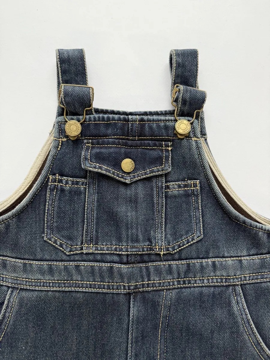 Полукомбинезон iUkoworld Джинсовый полукомбинезон на флисе детский - фото 2