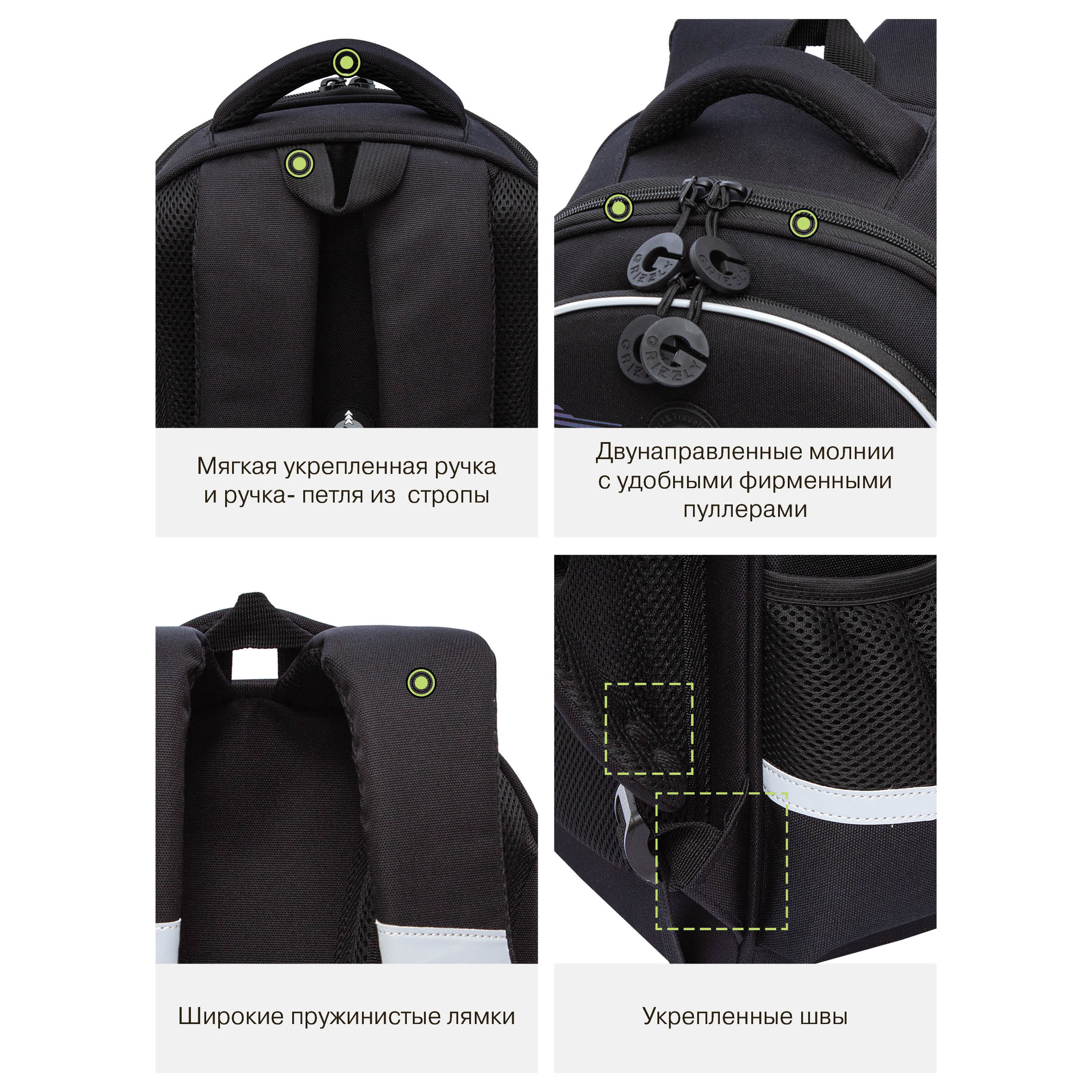 Ранец Grizzly Надпись - фото 15