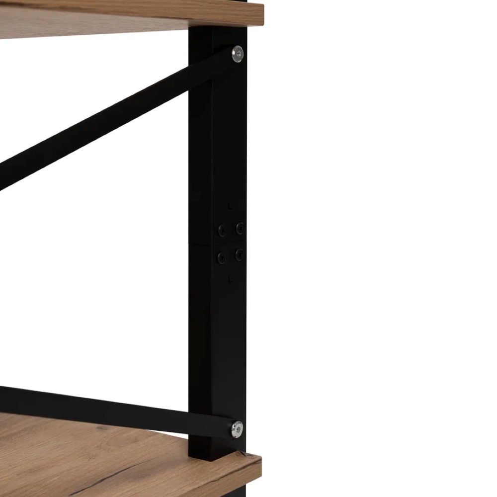 Стеллаж Leset Стилвуд 134 Черный/Дуб крафт золотой - фото 2