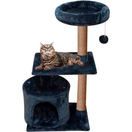 Домик для кошки с когтеточкой Pet БМФ Черный