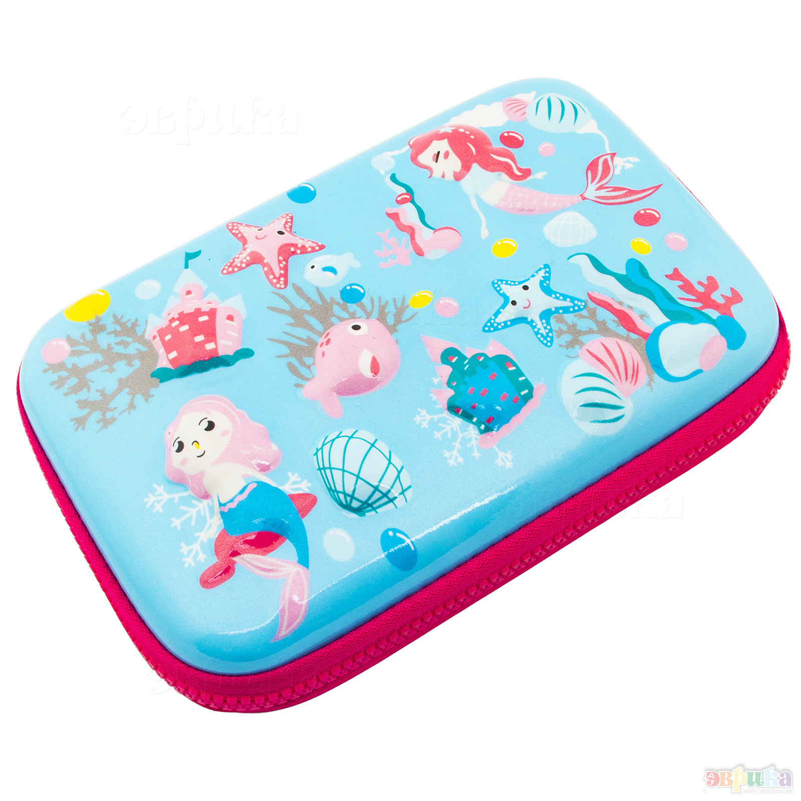 Пенал книжка ЭВРИКА Русалочка синий - фото 1