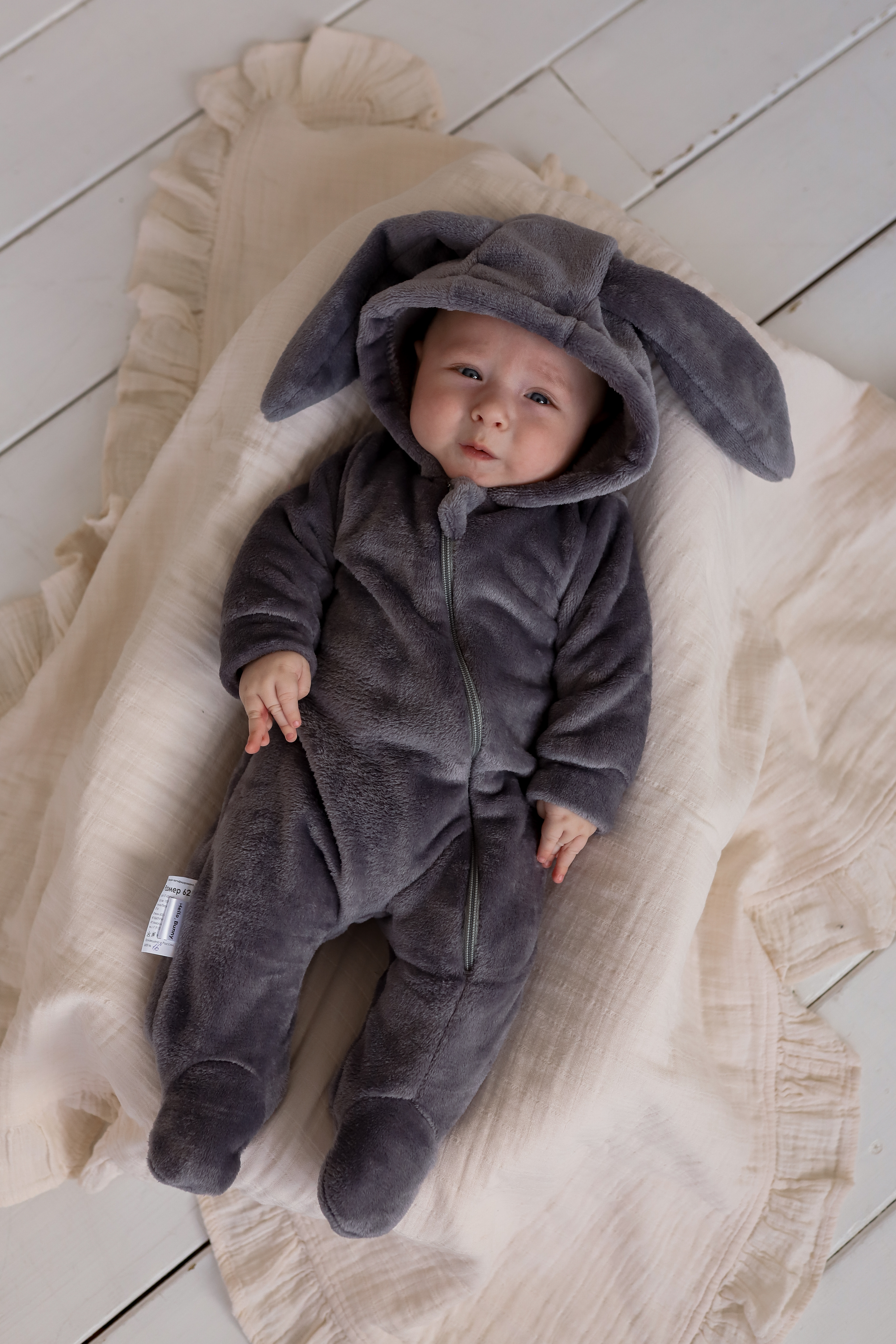 Комбинезон Hello,Bunny /plushlyzay/серый - фото 1