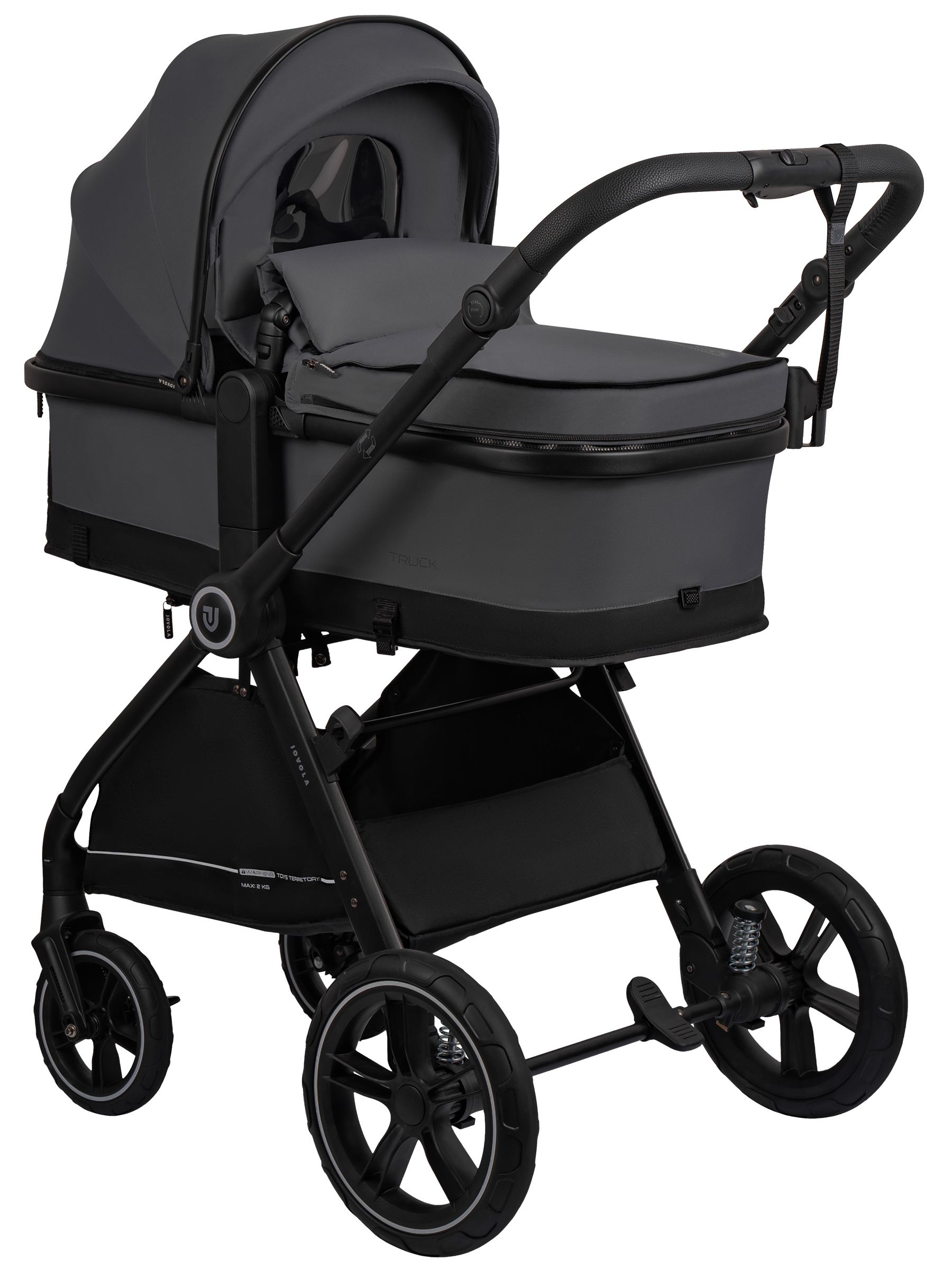Коляска трансформер JOVOLA Truck, перекидная ручка серый - фото 2