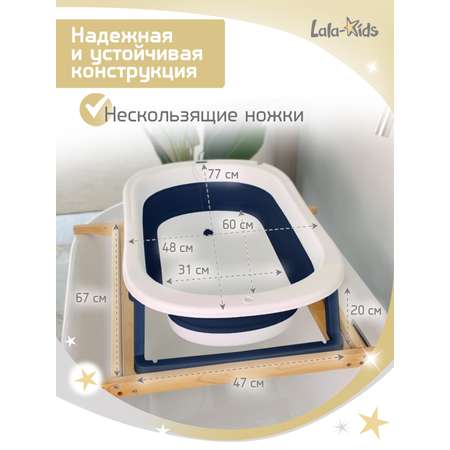 Складная ванночка для купания LaLa-Kids с термометром и матрасиком в комплекте