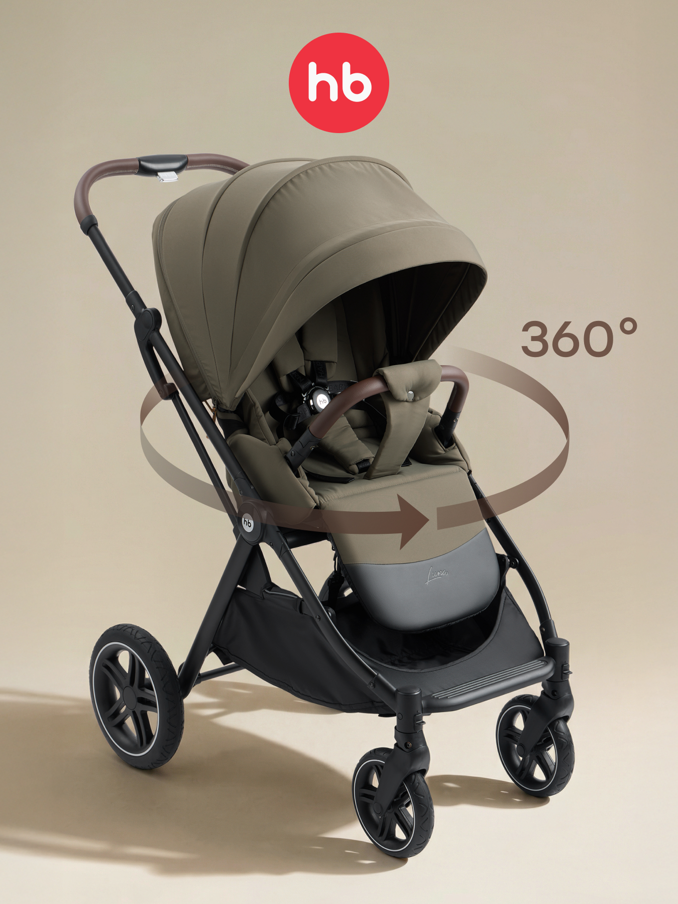 Коляска прогулочная Happy Baby Luna 360 зеленый - фото 1