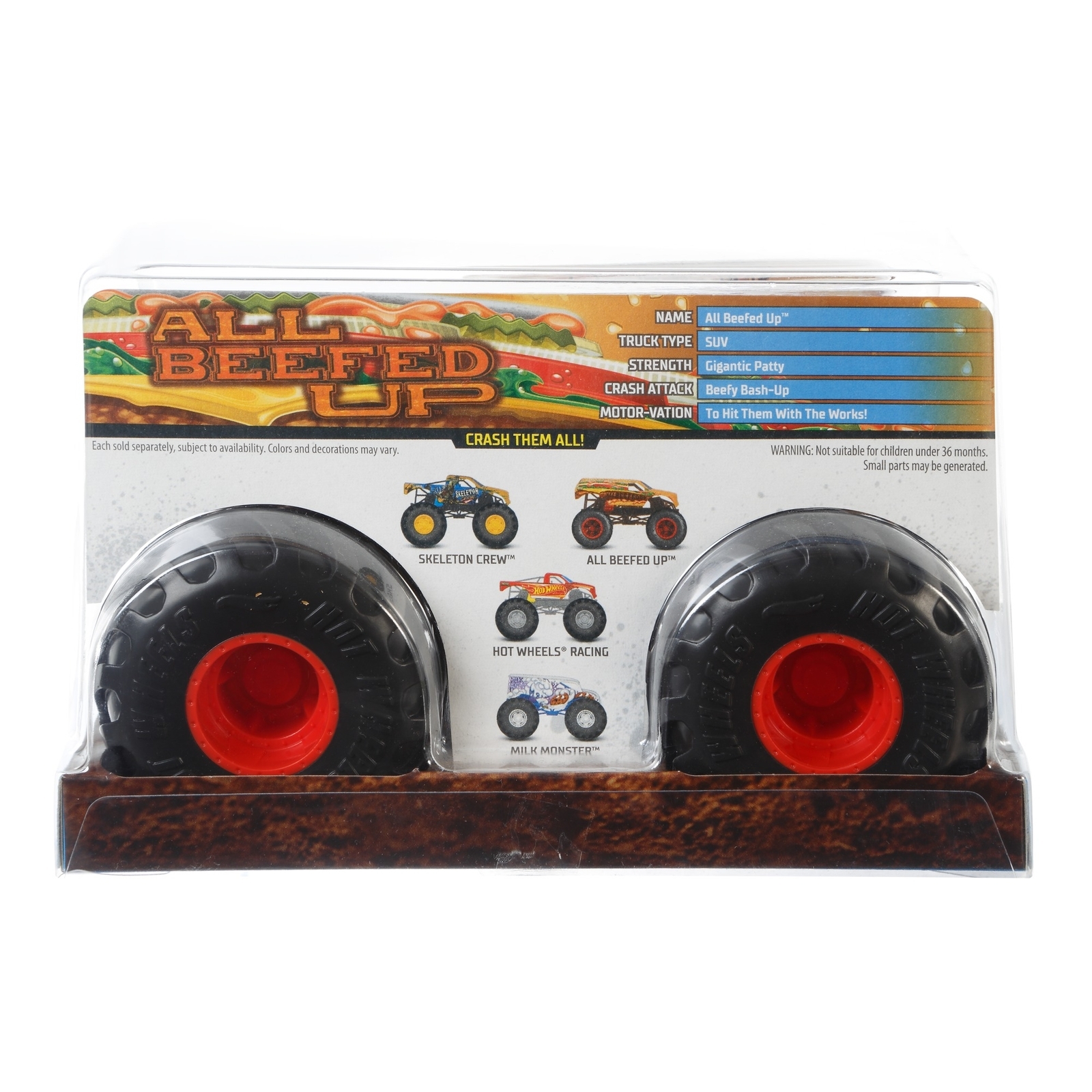 Автомобиль Hot Wheels Monster Tracks Олл Бифид Апп 1:24 FYJ83/GBV41 - фото 3