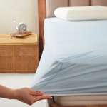 Простыня Mrs.Stretch Mr.Jersy Небесный 160 x 200 см на резинке