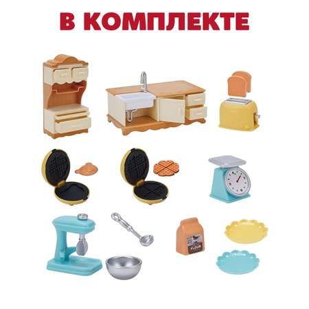 Аксессуар для кукол DDung кухня, кукольная техника, посуда, шкаф