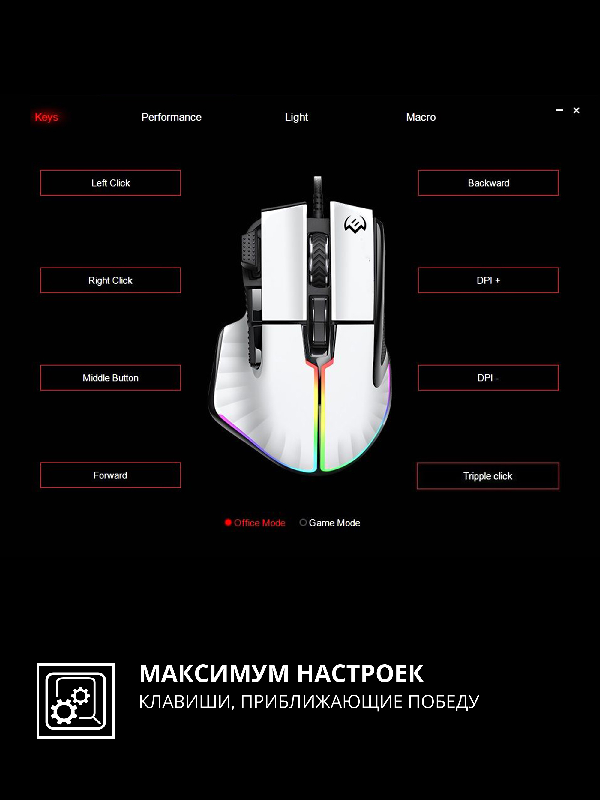 Игровая мышь проводная SVEN RX-G990 с ПО, подсветкой, 200-12400 DPI (точек на дюйм) - фото 4