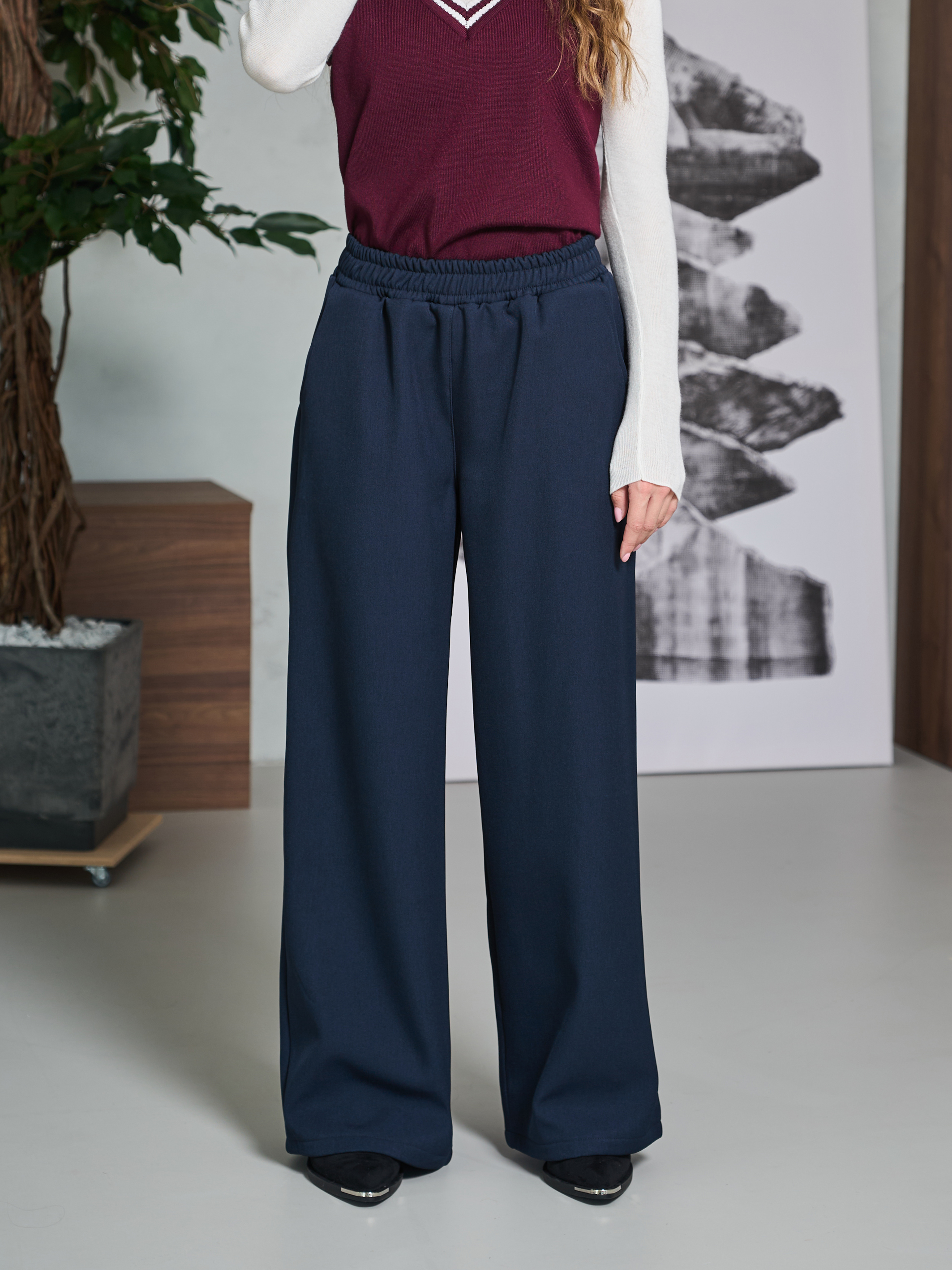 Брюки-палаццо СИНЯЯ МОДА WF502-H39 - фото 1