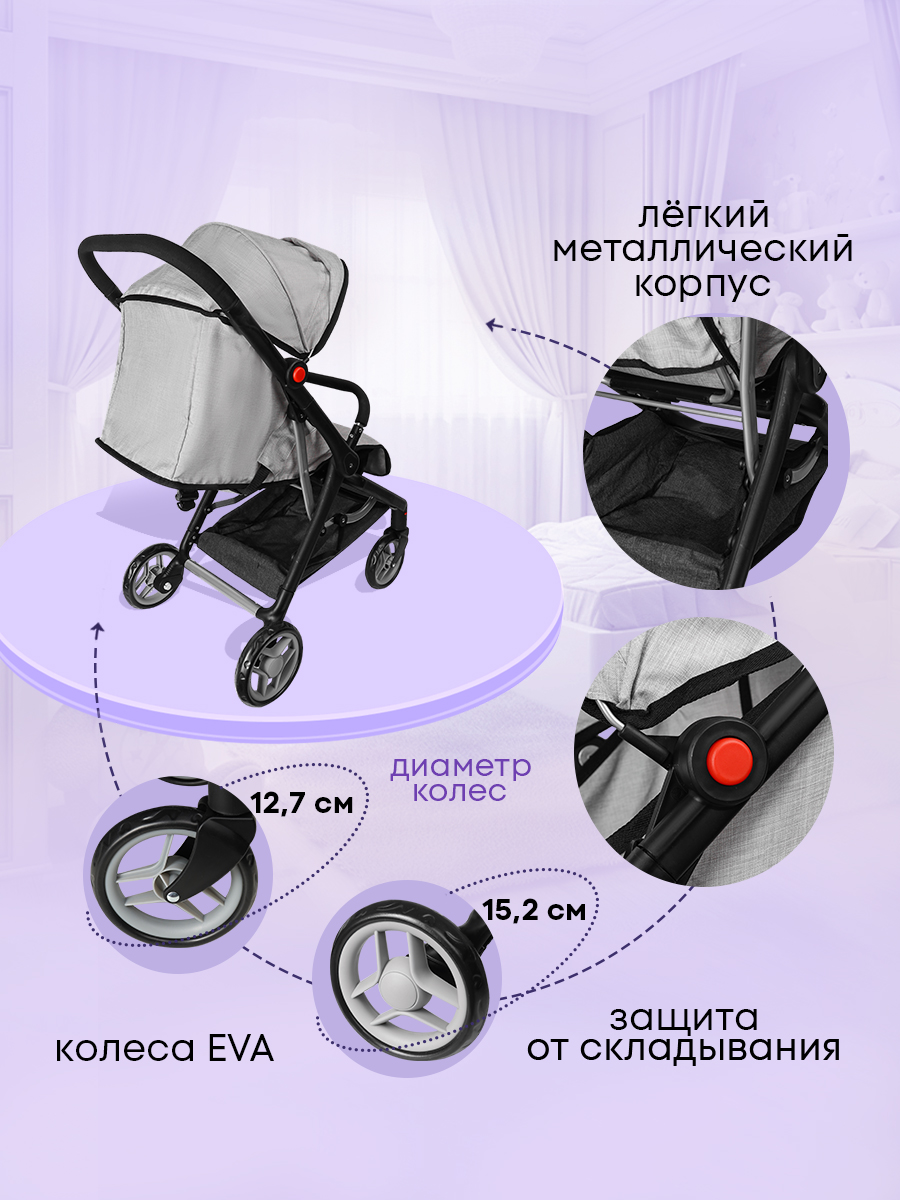 Прогулочная коляска для кукол MELOBO 9699-A - фото 3