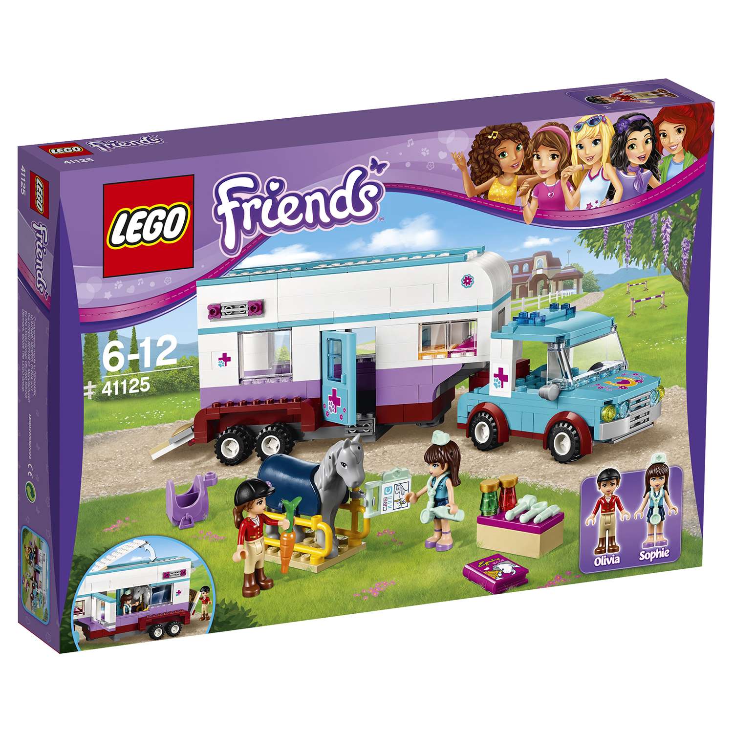 Конструктор LEGO Friends Ветеринарная машина лошадок блочный - фото 2
