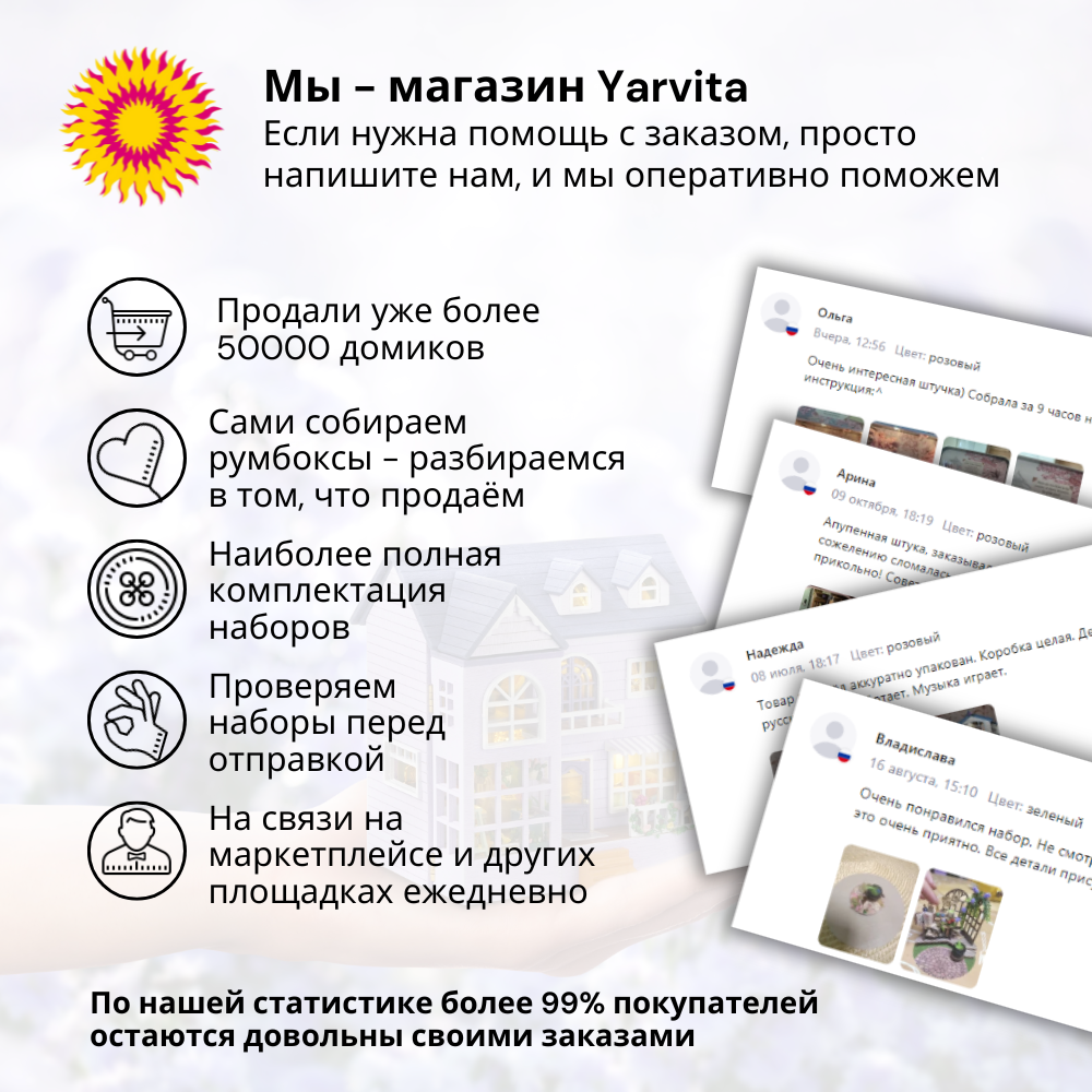 Конструктор Yarvita DIY House Лиловые мечты деревянный - фото 9