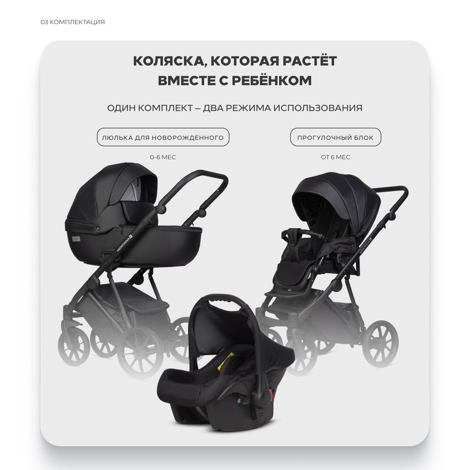 Коляска 3в1 Riko Basic Montana X Ecco черный - фото 4