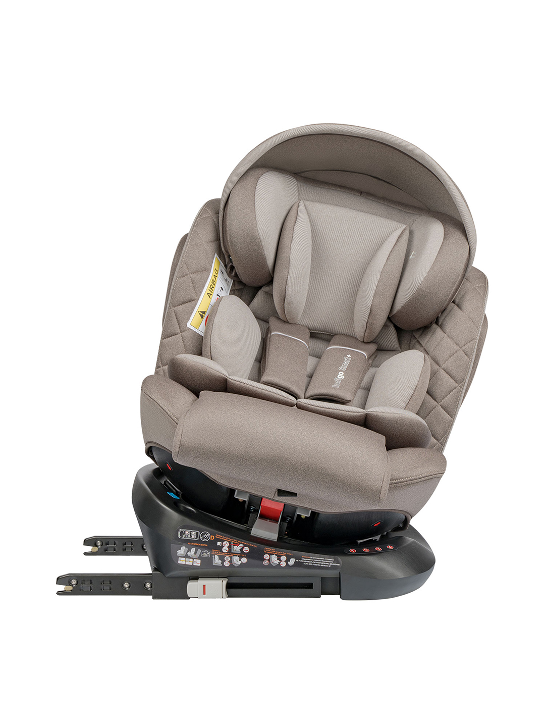 Автокресло Indigo SMART+ бежевый-коричневый Isofix 0+/1/2/3 (0-36 кг) - фото 6