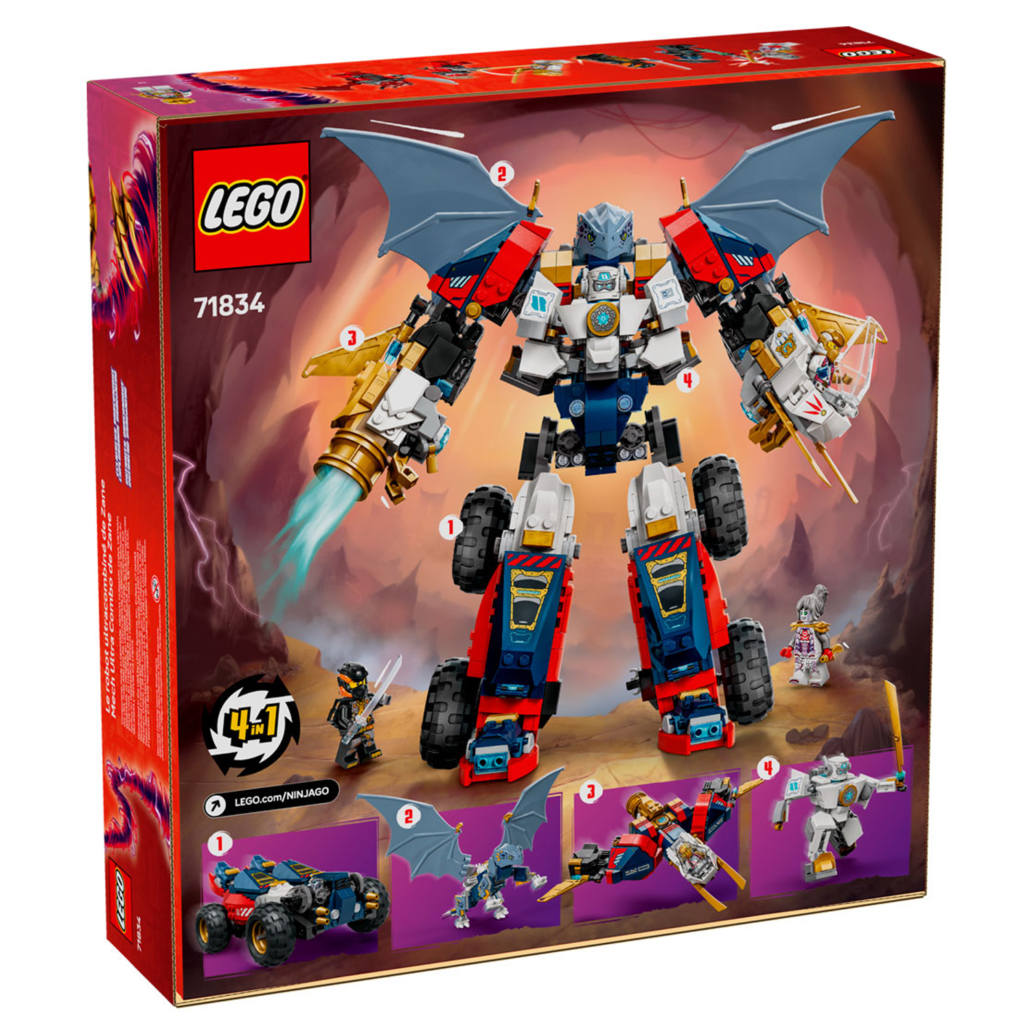 Конструктор LEGO NINJAGO Ультра комбо-робот Зейна 1187 дет. - фото 12