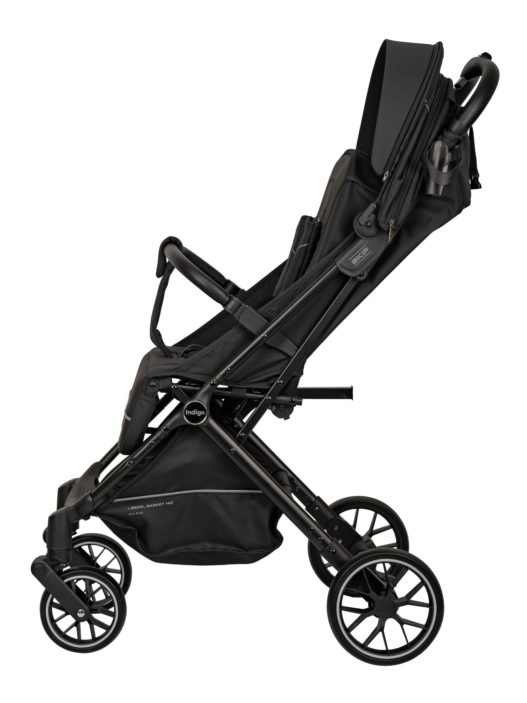 Коляска прогулочная Indigo Skip для путешествий, черный черный - фото 16