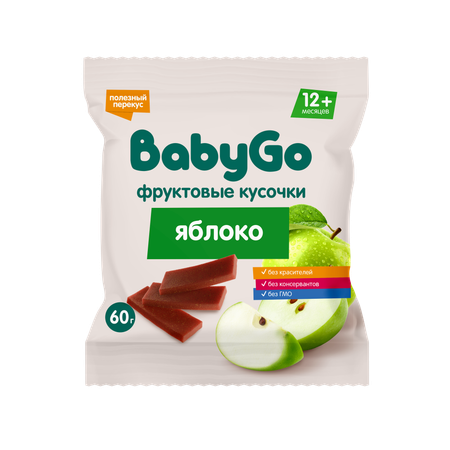 Кусочки фруктовые BabyGo из яблок 60г