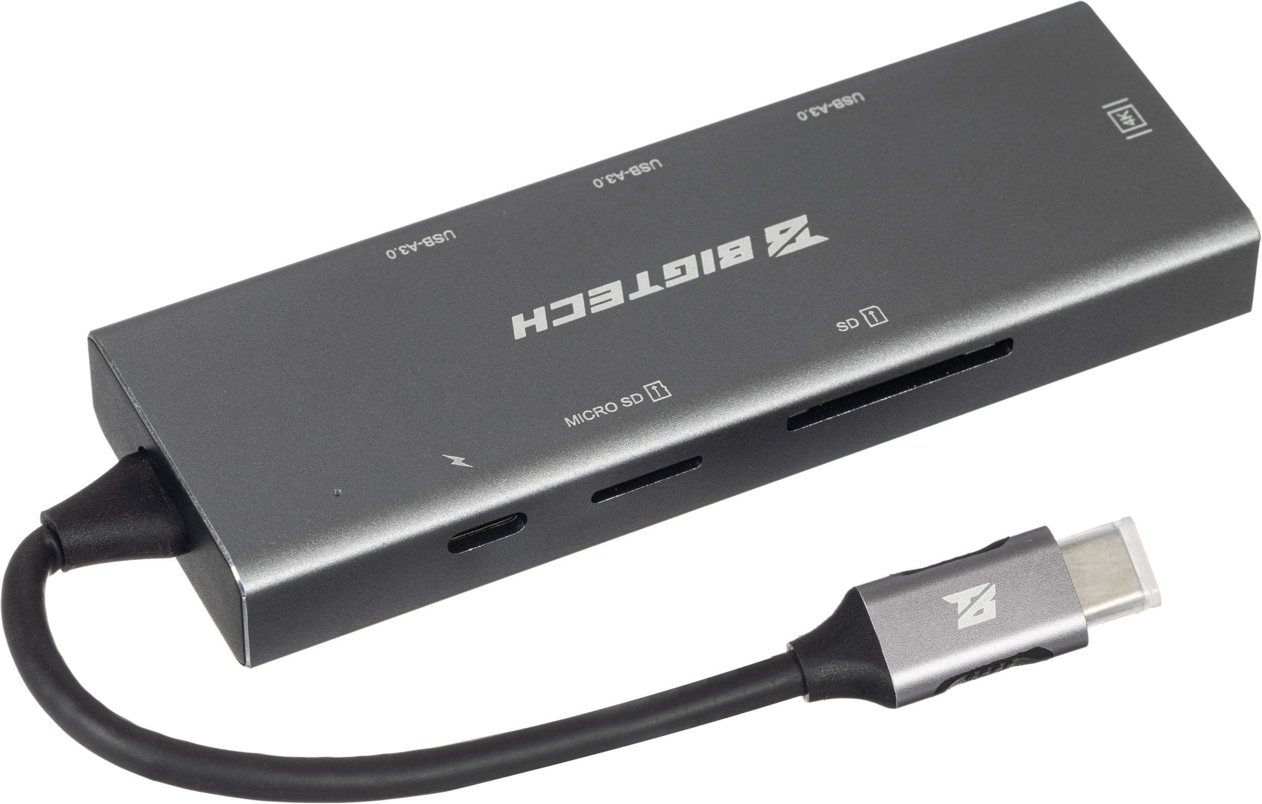 Разветвитель USB HS002 USBх3/HDMIх1/microSDx1/TFcardx1/Серый - фото 1