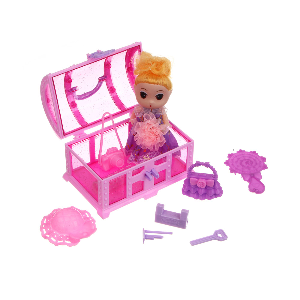 Кукла мини Игроленд с аксессуарами в сундучке высота 10 см 267-885 - фото 1