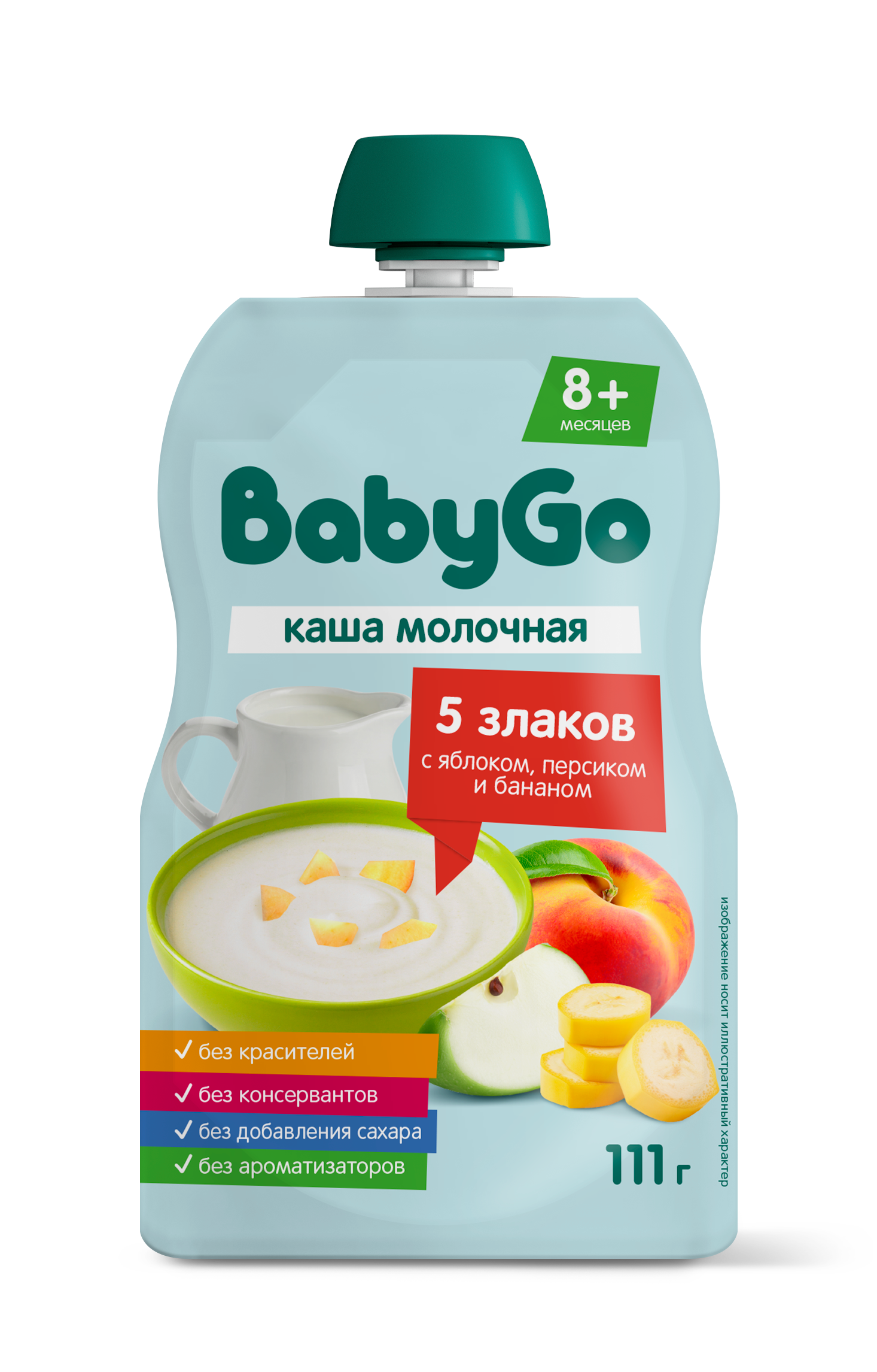 Изображение товара Каша BabyGo молочная 5 злаков, фрукты