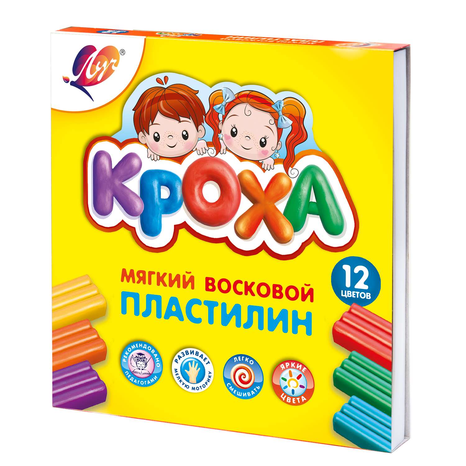 Пластилин Луч восковой 12 цв. - фото 1