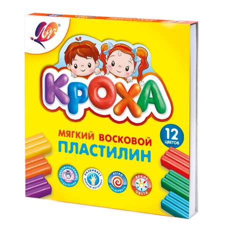 Пластилин Луч восковой 12 цв.