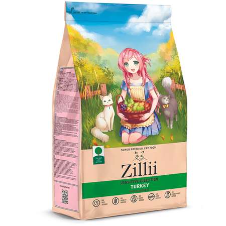Корм для кошек Zilli 0.4кг Sensitive Digestion Cat для взрослых с чувствительным пищеварением индейка