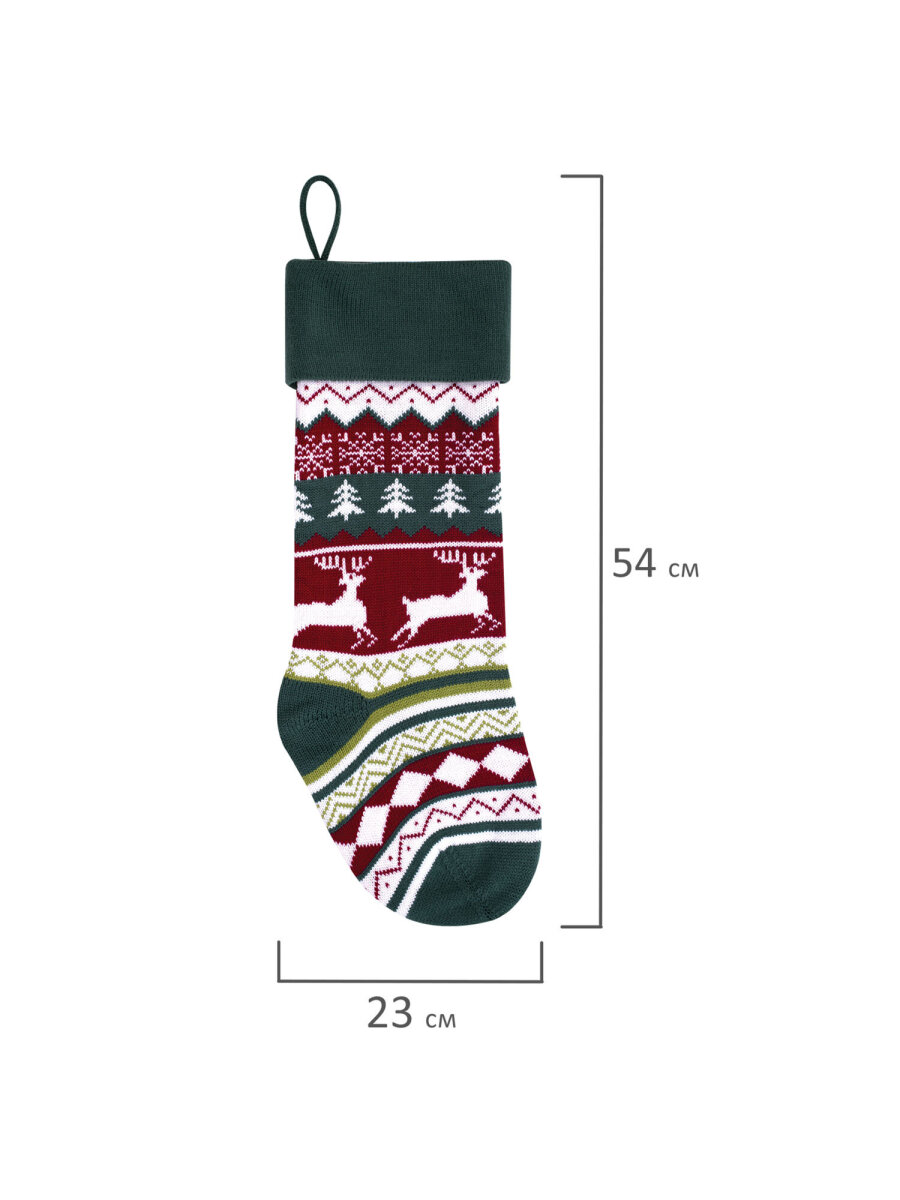 Новогодний носок для подарков Золотая сказка большой 25x2,5x47 см - фото 9