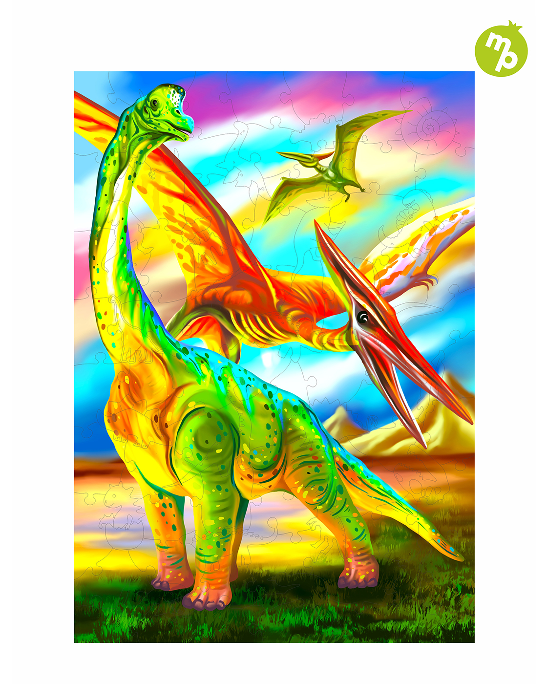 Пазл 1TOY динозавр Брахиозавр деревянный - фото 6