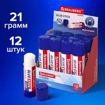 Клей-карандаш Brauberg 21 г 12 шт.