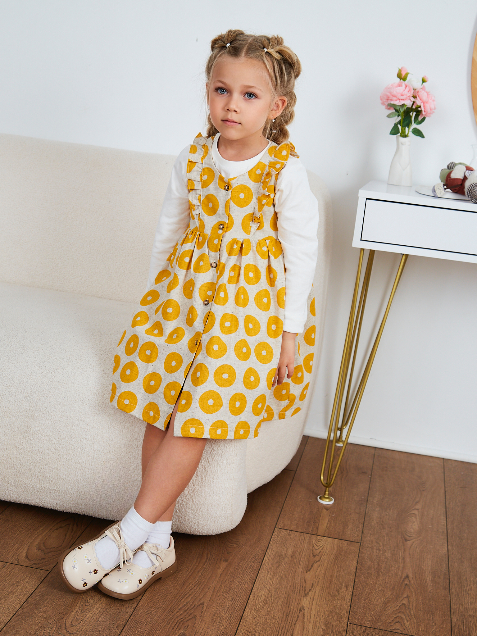 Сарафан MOUN сарафан_рюши_бублик/желт - фото 19