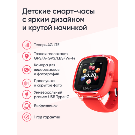 Детские смарт-часы ELARI KidPhone Fresh 4G
