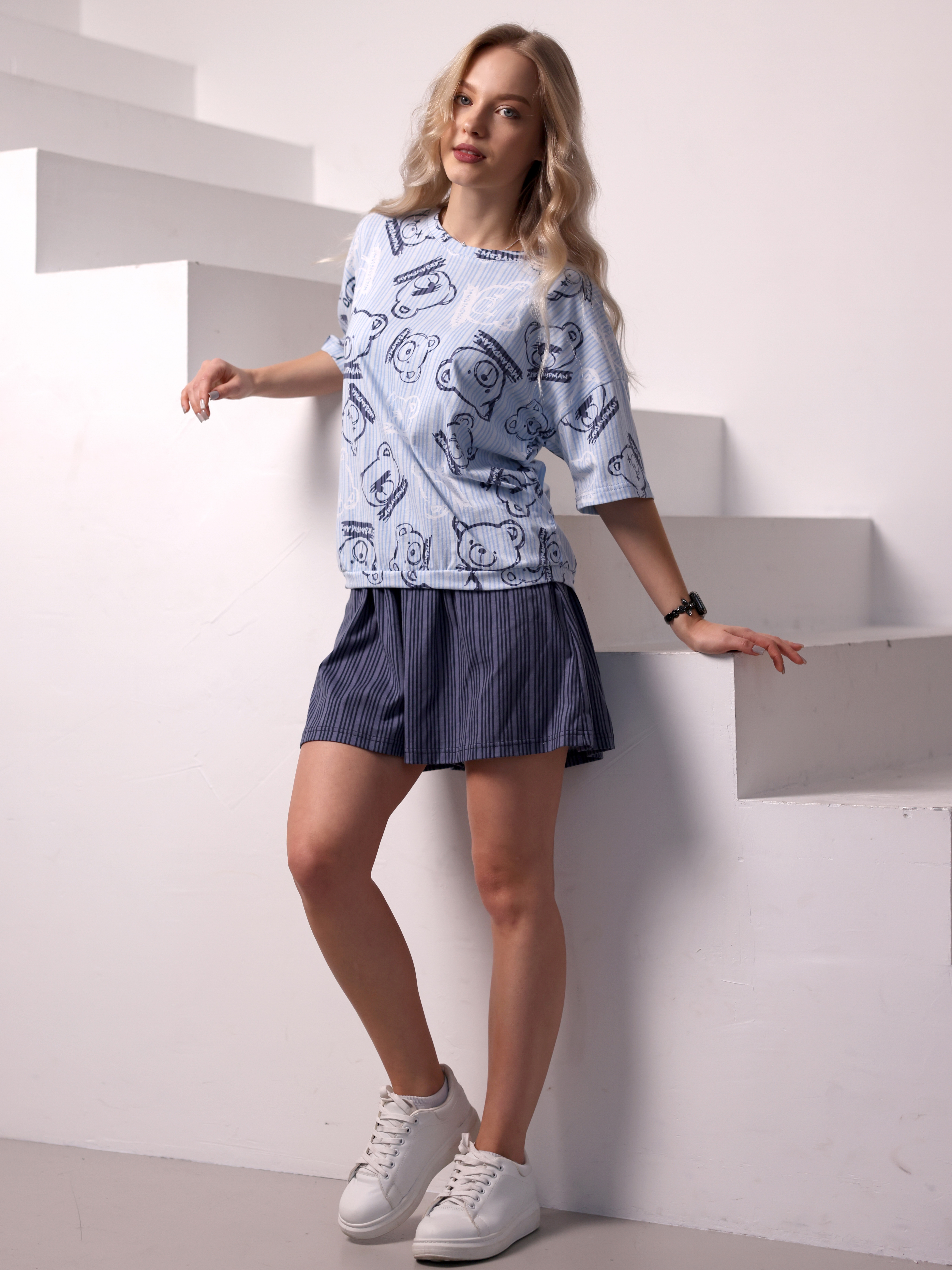 Пижама Агапэ 0539_голубой мишки - фото 3