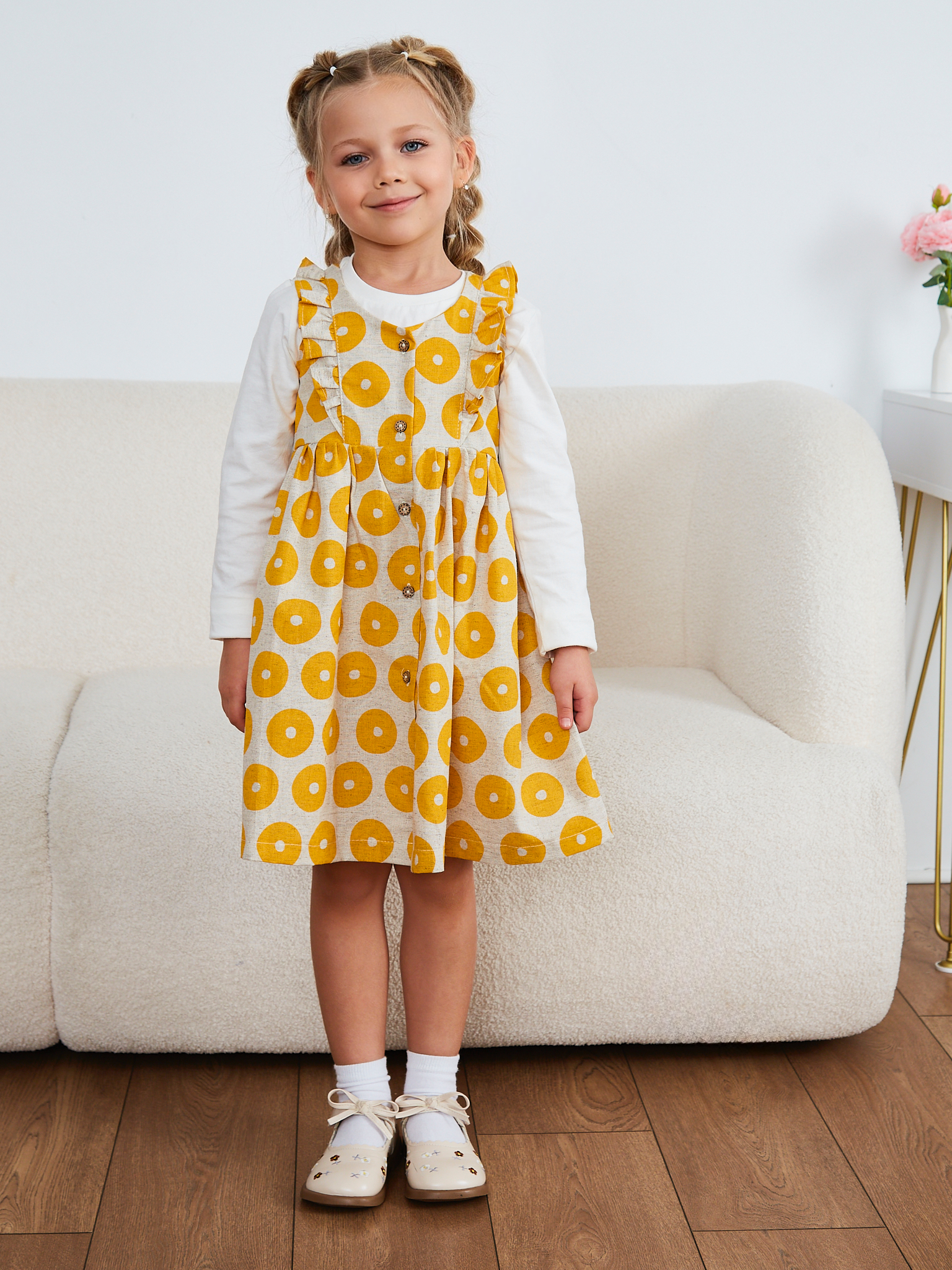 Сарафан MOUN сарафан_рюши_бублик/желт - фото 12