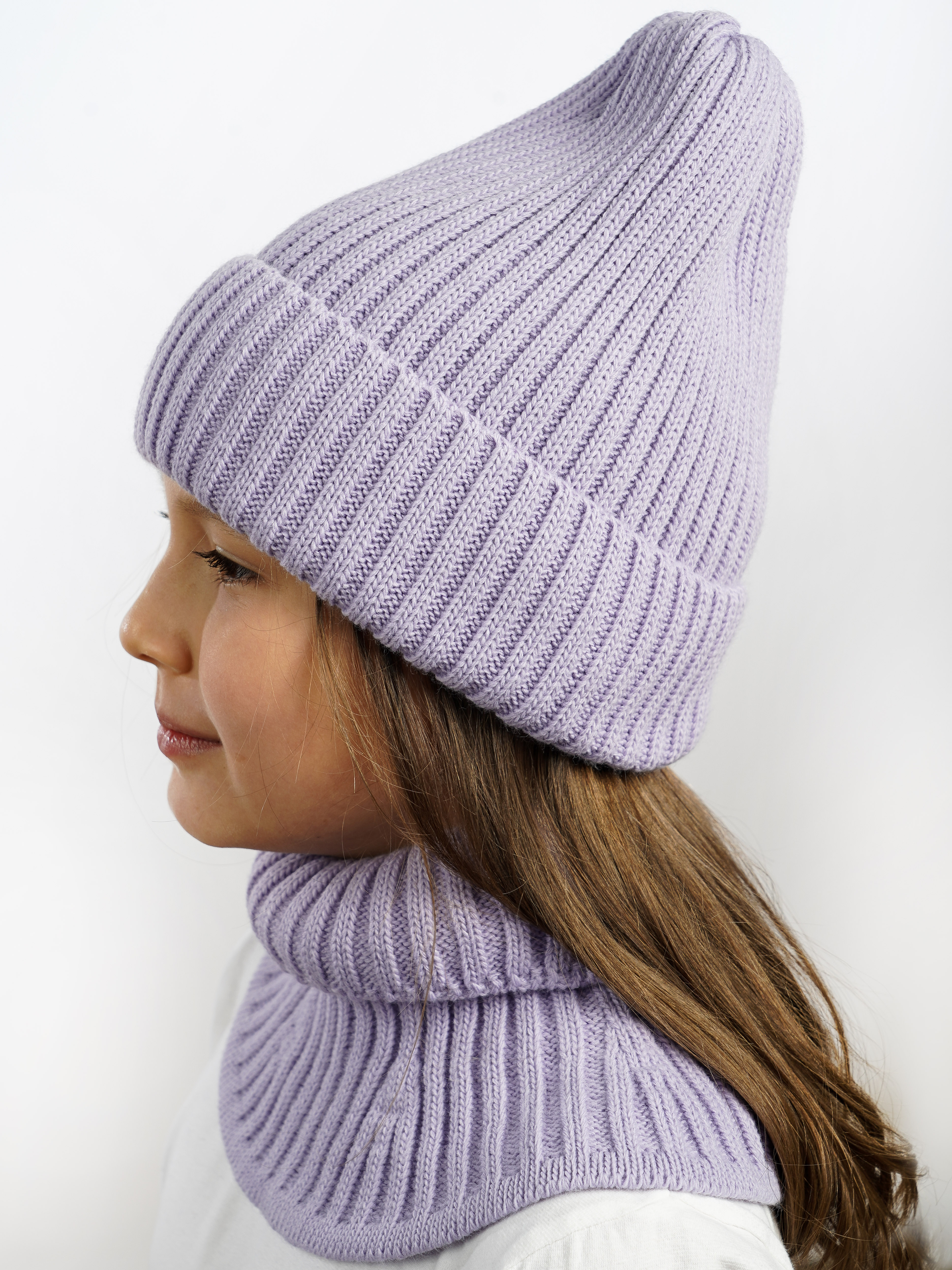 Шапка и снуд ПриКиндер U-W_233979 Цвет: Сиреневый - фото 8