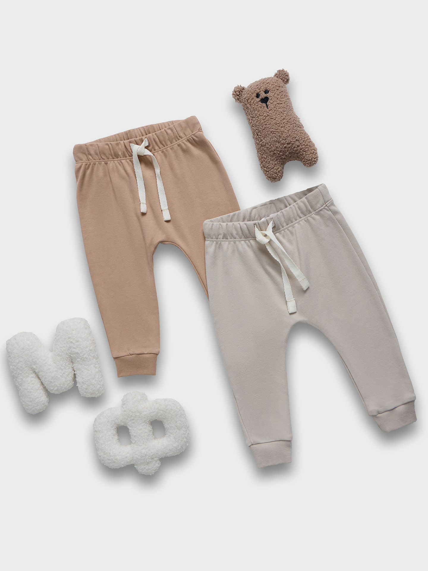 Штанишки 2 шт Mark Formelle (Марк Формэль) 85113-2/серо-коричневый +бежевый - фото 1