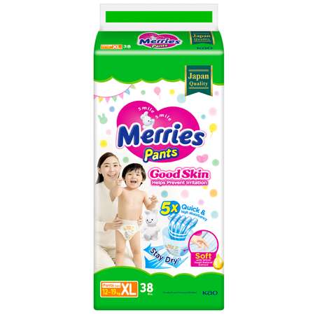 Трусики Merries Good Skin XL (12-19 кг) 38 шт.