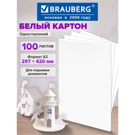 Белый картон Brauberg 100 лист.