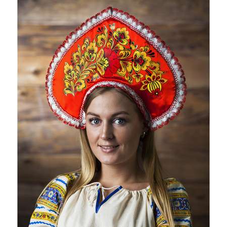 Кокошник Страна карнавалия Хохлома принт