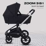 Коляска 3в1 MOWbaby Zoom new 3в1, silver black черный
