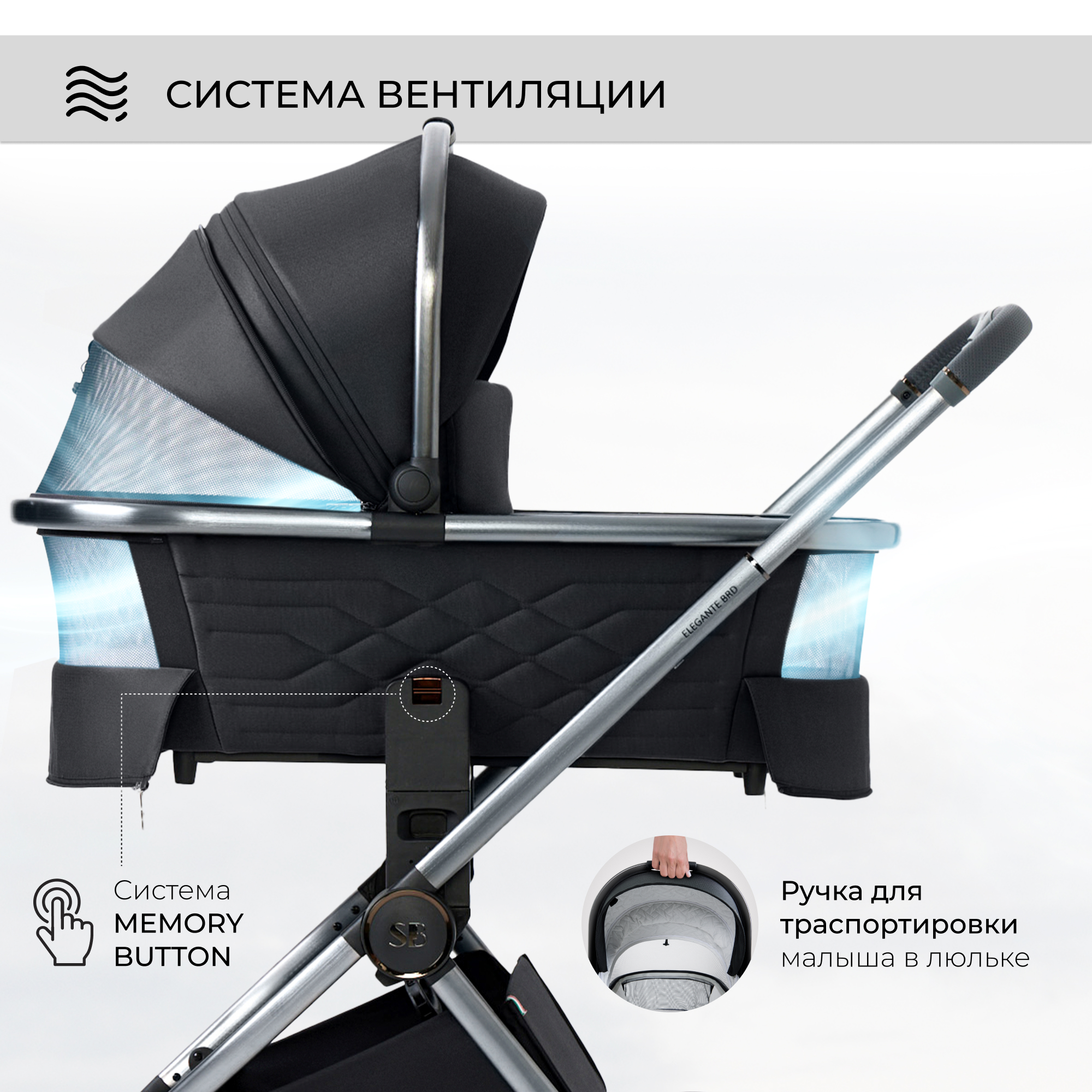 Коляска 3в1 Sweet Baby Elegante Black - фото 3