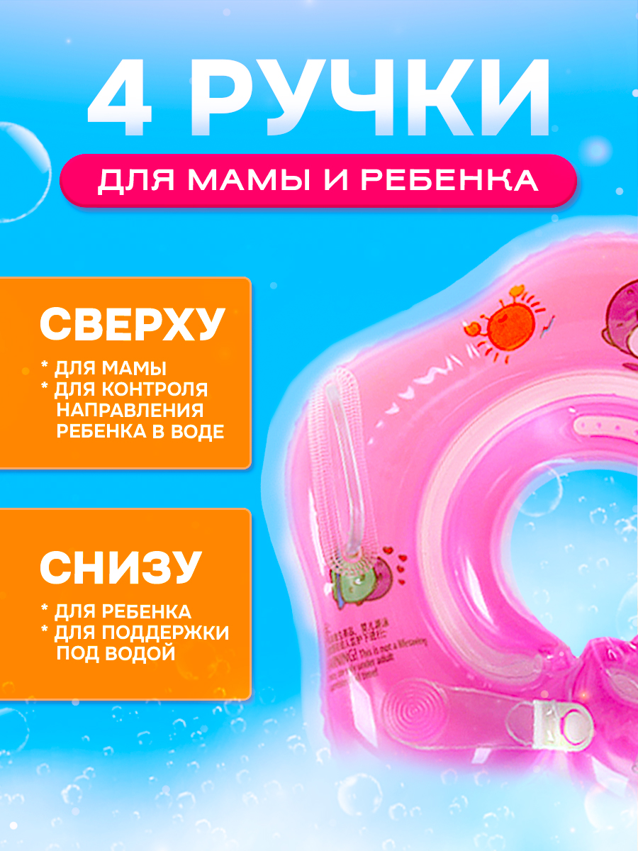 Круг для купания SHARKTOYS розовый - фото 3