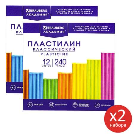 Пластилин Brauberg 12 цв.