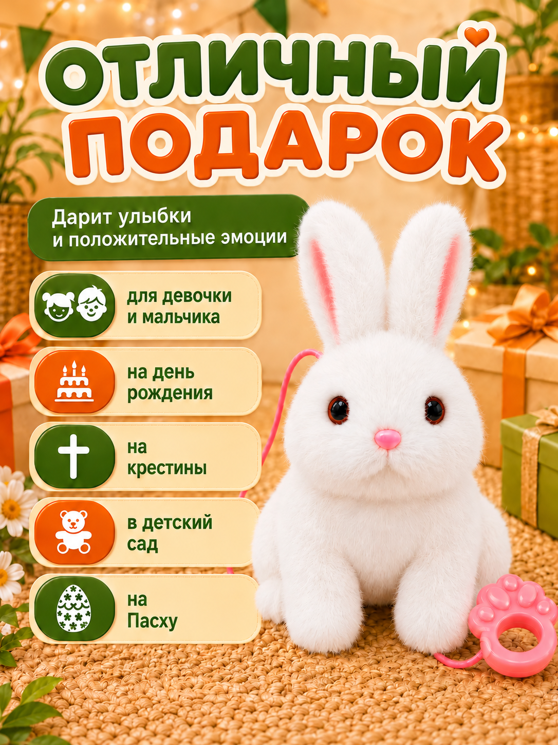 Мягкая игрушка FAVORITSTAR DESIGN Зайчик - фото 10