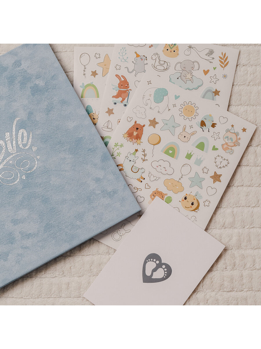 Фотоальбом анкета Brauberg детский семейный для новорожденных с наклейками - фото 14