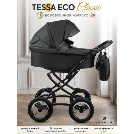 Коляска 2в1 JOVOLA Tessa Classic Eco 03 черный черный
