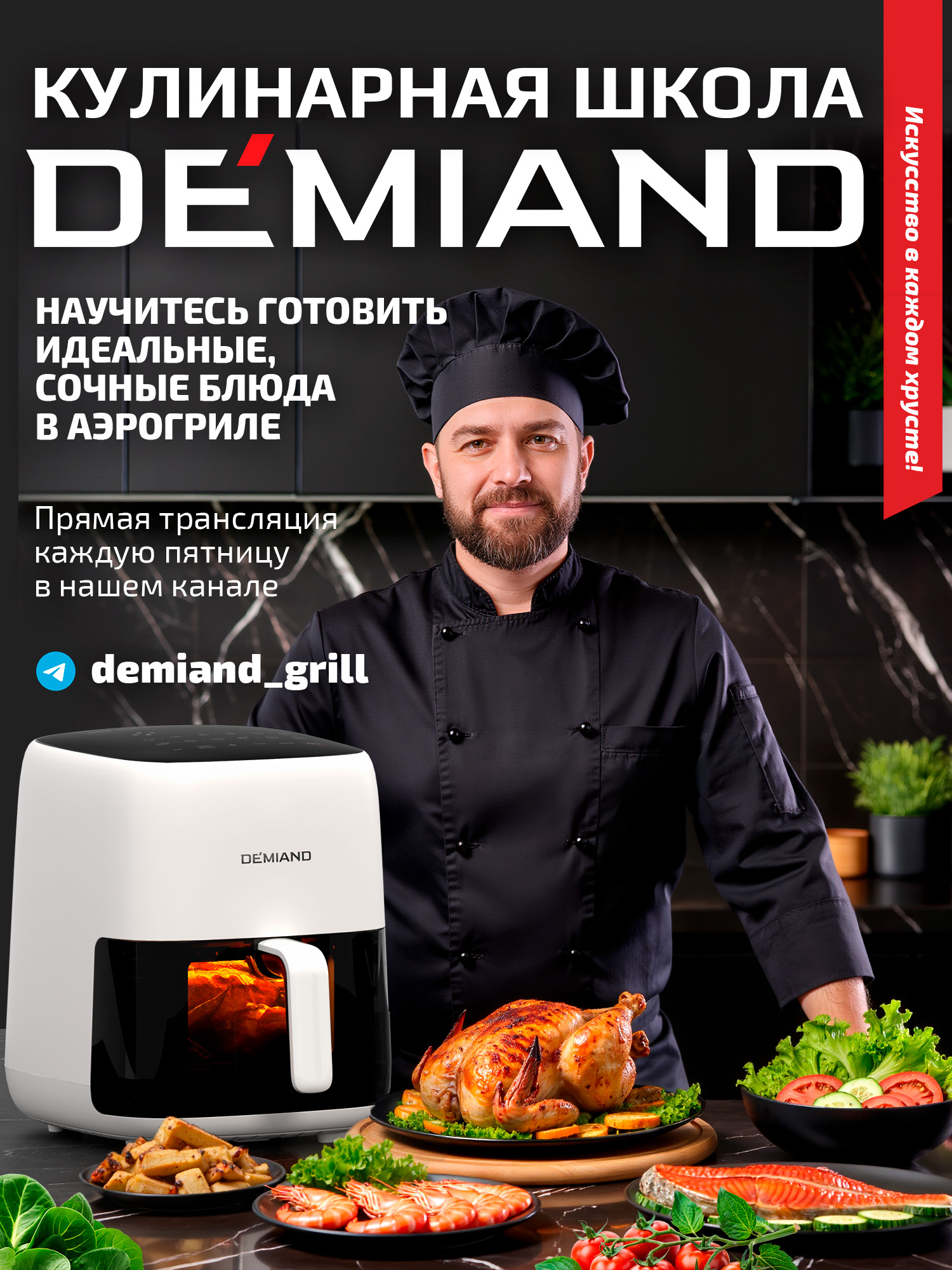 Аэрогриль DEMIAND tarvin с wi-fi керамическое покрытие чаши - фото 7