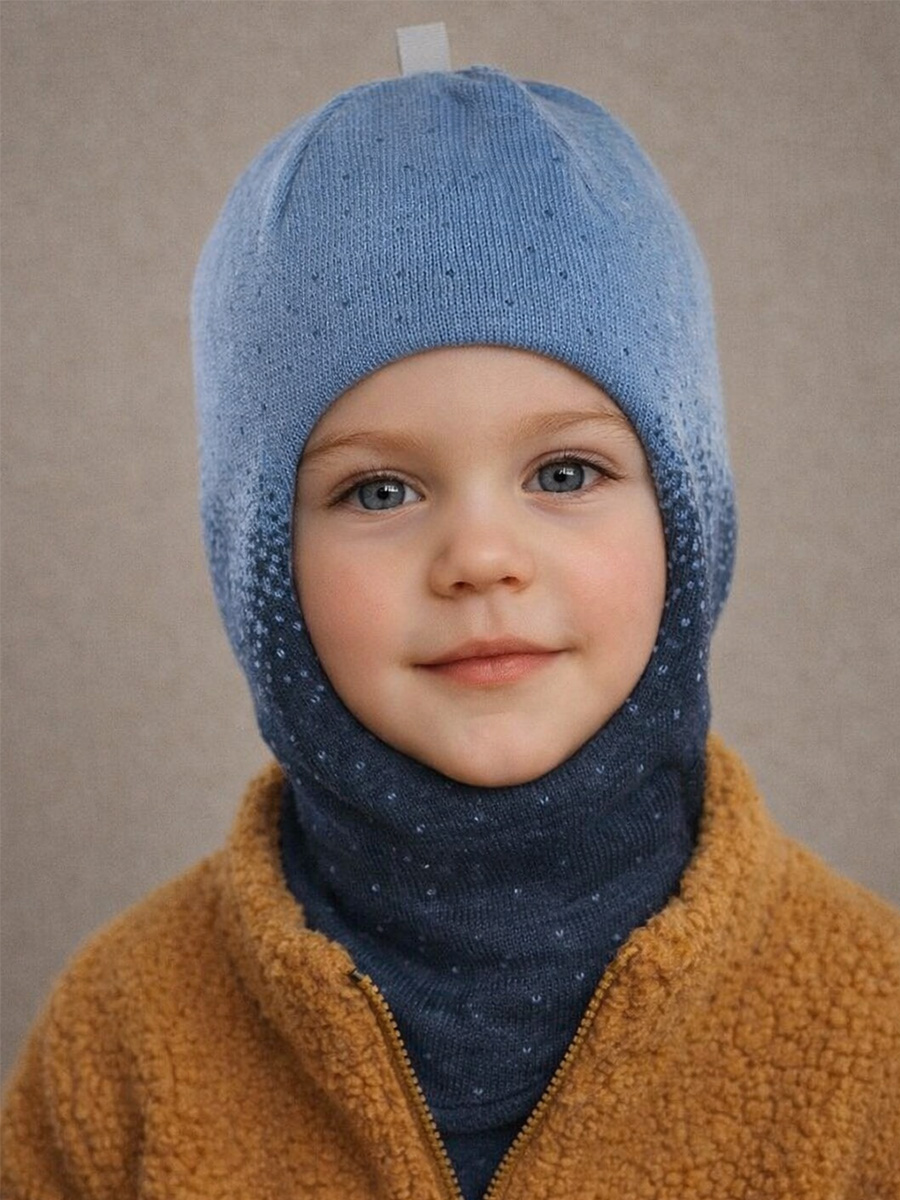 Шапка-шлем ПриКиндер U-Sp24167 Темно-джинсовый - фото 1